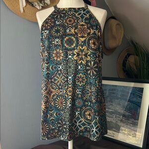 Bohemian Patterned Halter Tank Top